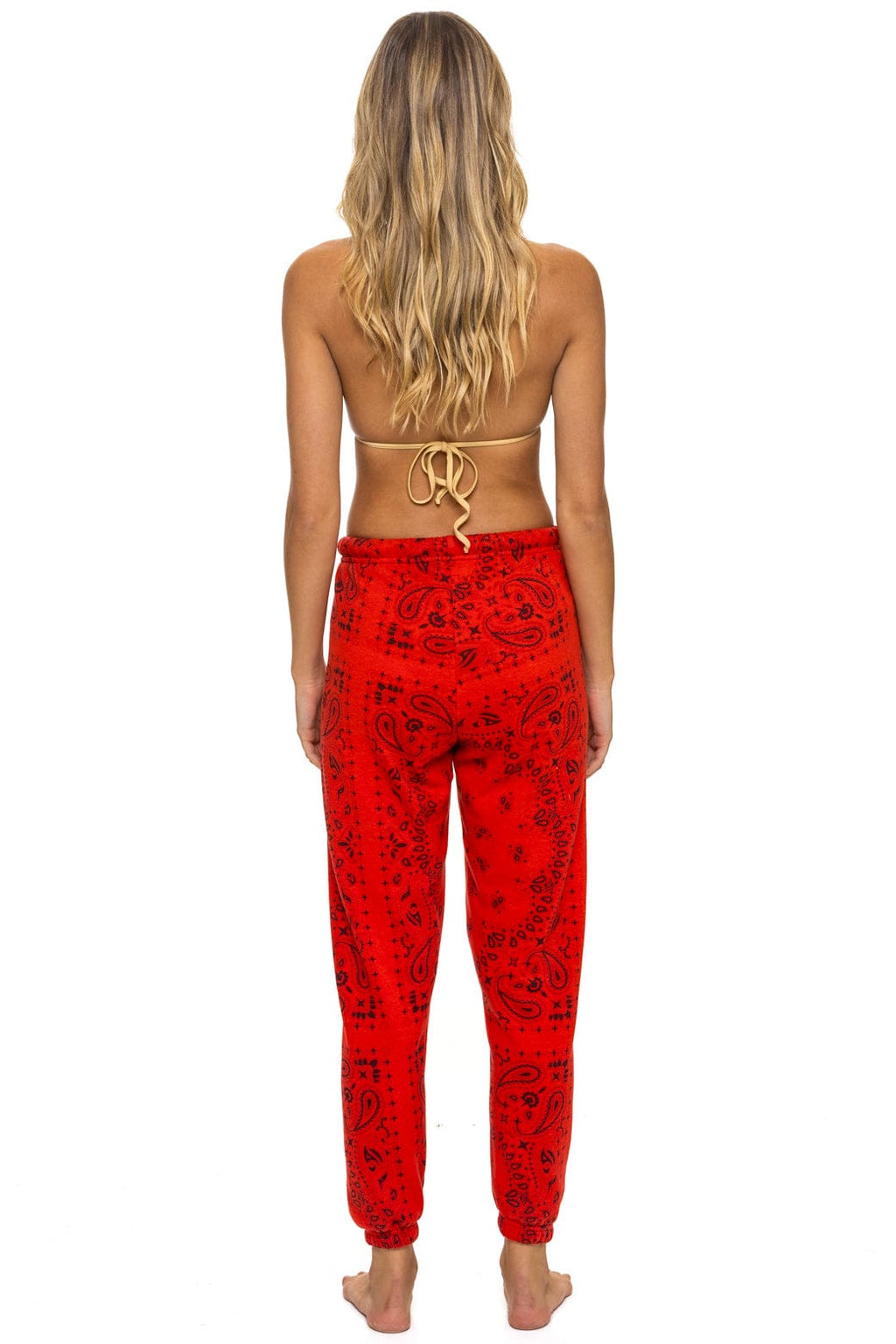 Retro BANDANA SWEATPANTS - RED