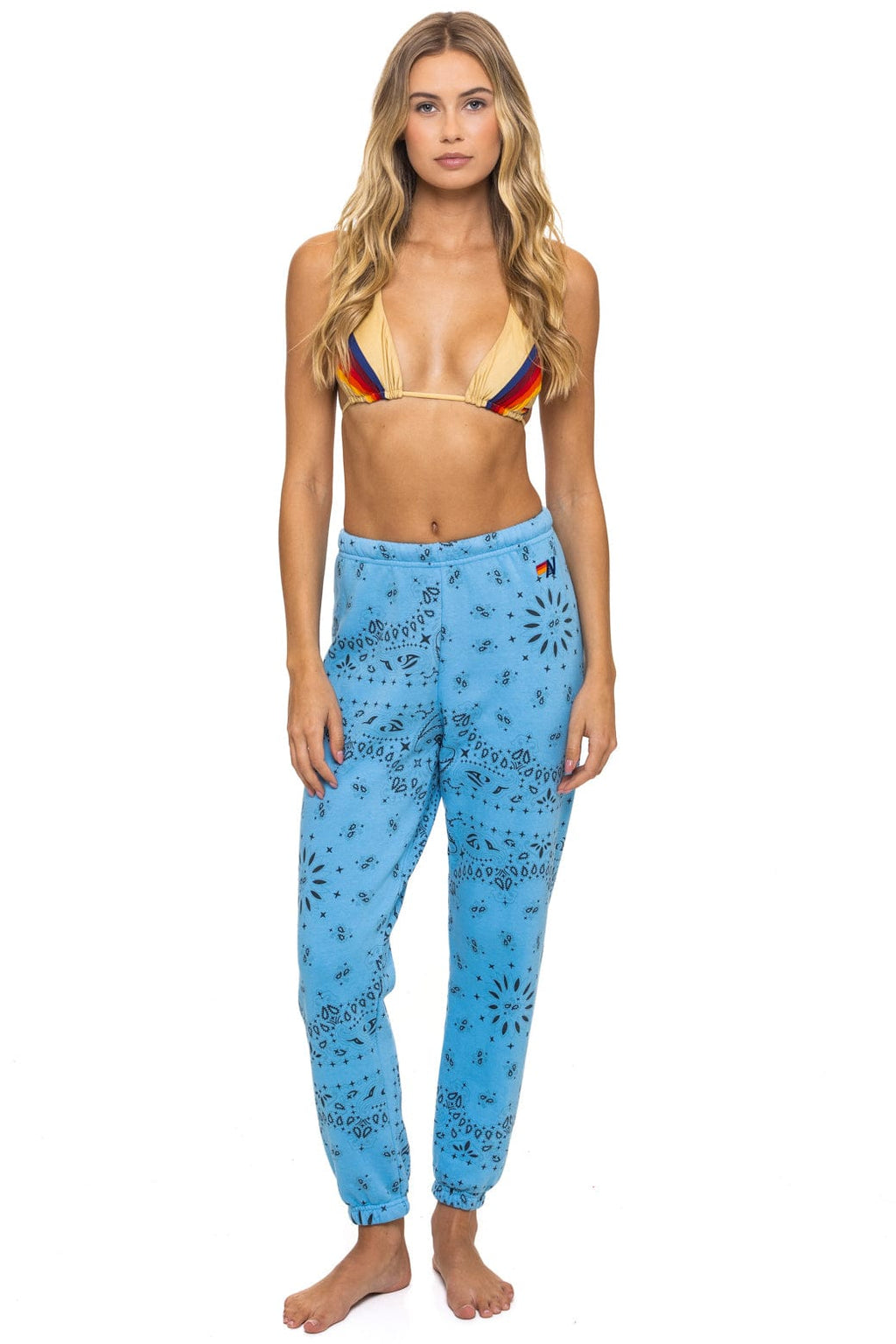 Retro BANDANA SWEATPANTS - SKY
