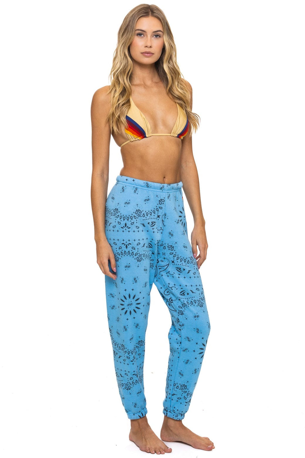Retro BANDANA SWEATPANTS - SKY