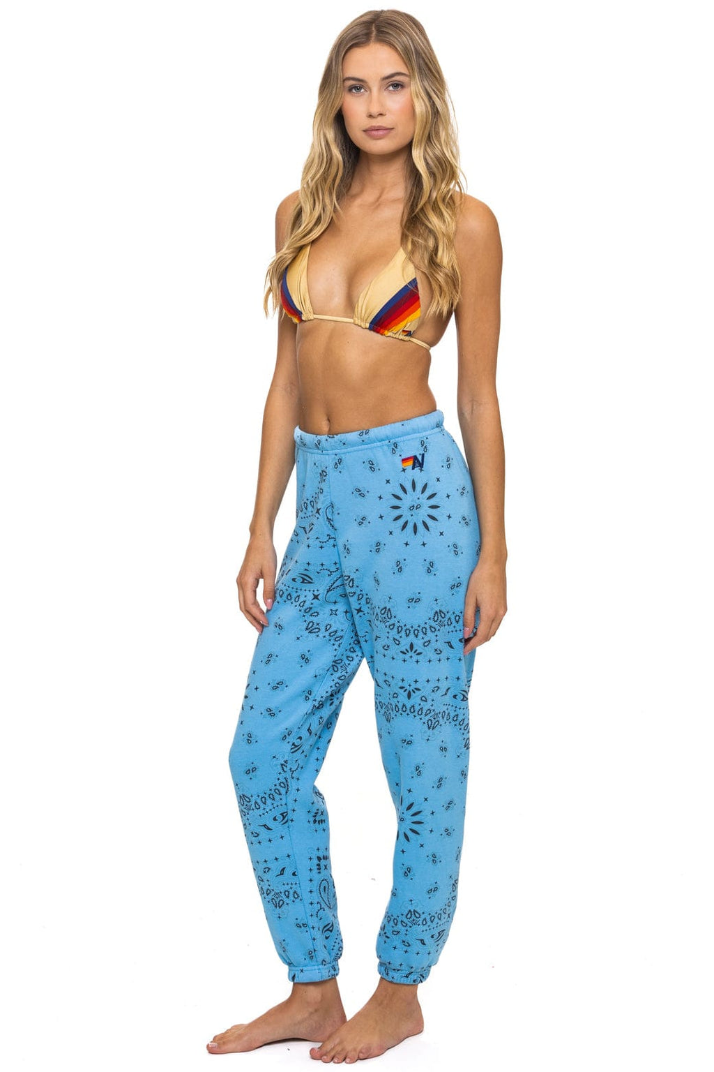 Retro BANDANA SWEATPANTS - SKY