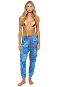 Retro BANDANA QUILTED SWEATPANTS - BLUE