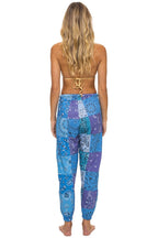 Retro BANDANA QUILTED SWEATPANTS - BLUE