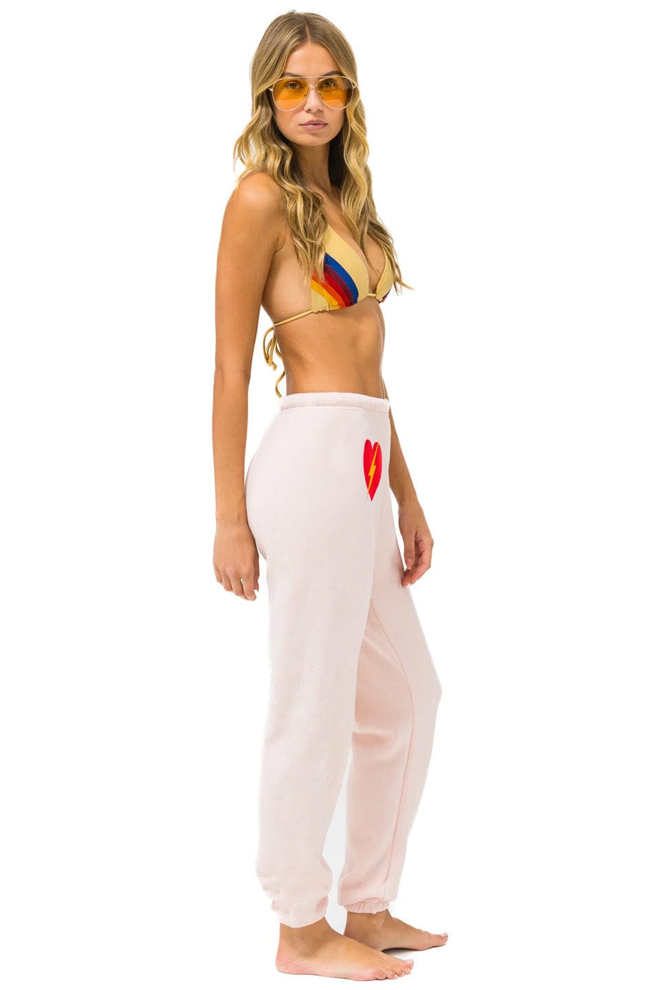 Retro BOLT HEART SWEATPANTS - LIGHT PINK