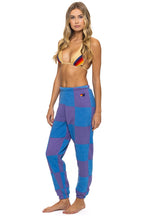 Retro CHECK QUILTED SWEATPANTS - LAVENDER OCEAN
