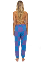 Retro CHECK QUILTED SWEATPANTS - LAVENDER OCEAN