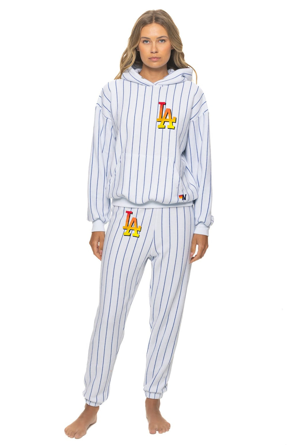 Retro LOS ANGELES DODGERS PINSTRIPE 2026 SWEATPANTS - WHITE BLUE