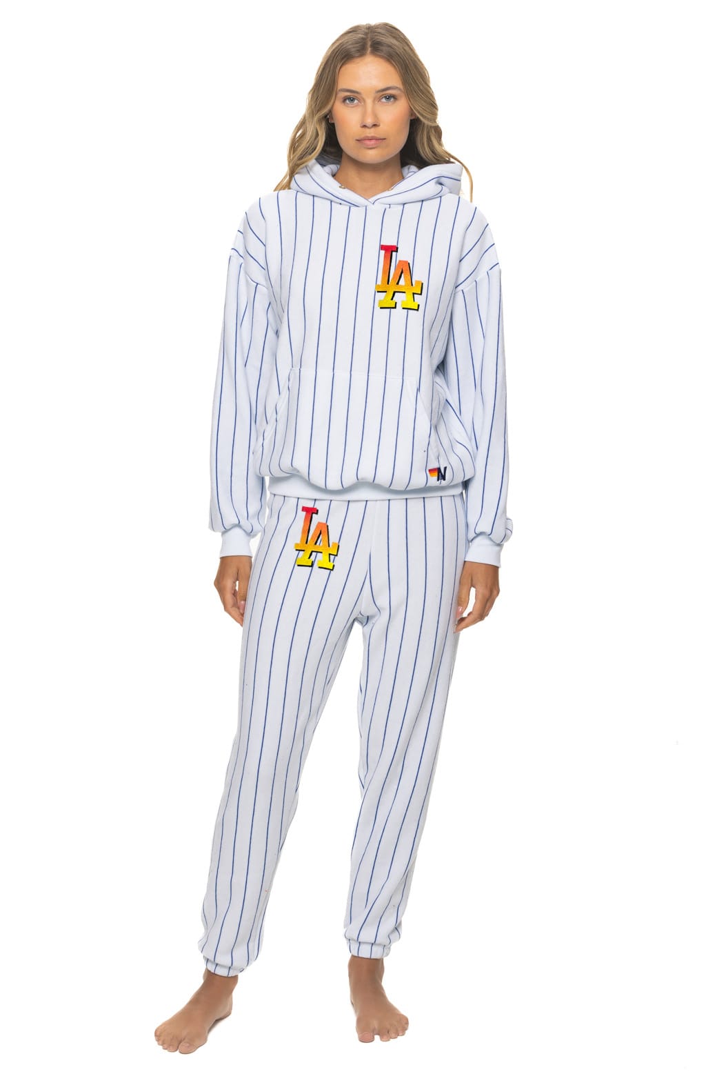 Retro LOS ANGELES DODGERS PINSTRIPE 2026 SWEATPANTS - WHITE BLUE