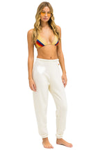 Retro GLITTER HEART SWEATPANTS - VINTAGE WHITE SILVER