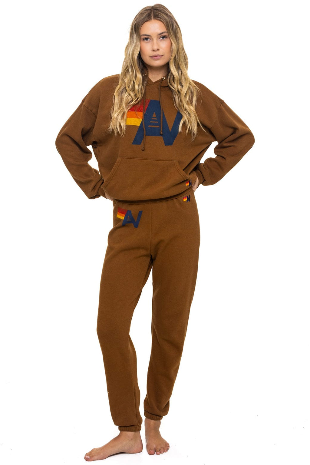 Retro LOGO PULLOVER RELAXED HOODIE - CINNAMON