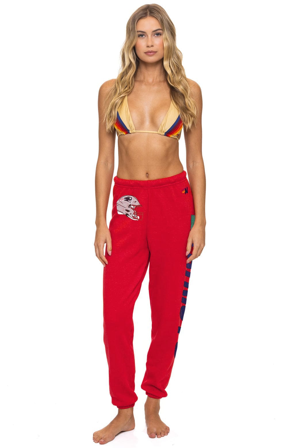 Retro NEW ENGLAND PATRIOTS HELMET 2026 SWEATPANTS - FLASH RED