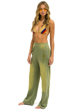 Retro BOLT STITCH WIDE LEG POCKET SWEATPANTS - FADED ARMY