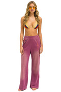 Retro BOLT STITCH WIDE LEG POCKET SWEATPANTS - FADED BERRY