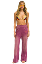 Retro BOLT STITCH WIDE LEG POCKET SWEATPANTS - FADED BERRY