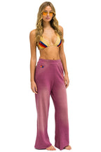 Retro BOLT STITCH WIDE LEG POCKET SWEATPANTS - FADED BERRY