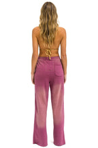 Retro BOLT STITCH WIDE LEG POCKET SWEATPANTS - FADED BERRY