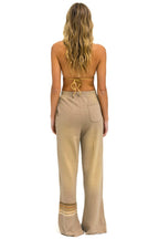 Retro RUGBY STITCH WIDE LEG POCKET SWEATPANTS - FADED TAN