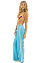 Retro 5 STRIPE WIDE LEG POCKET SWEATPANTS - AQUA AQUA