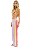 Retro 5 STRIPE WIDE LEG POCKET SWEATPANTS - MAUVE WHITE NEON