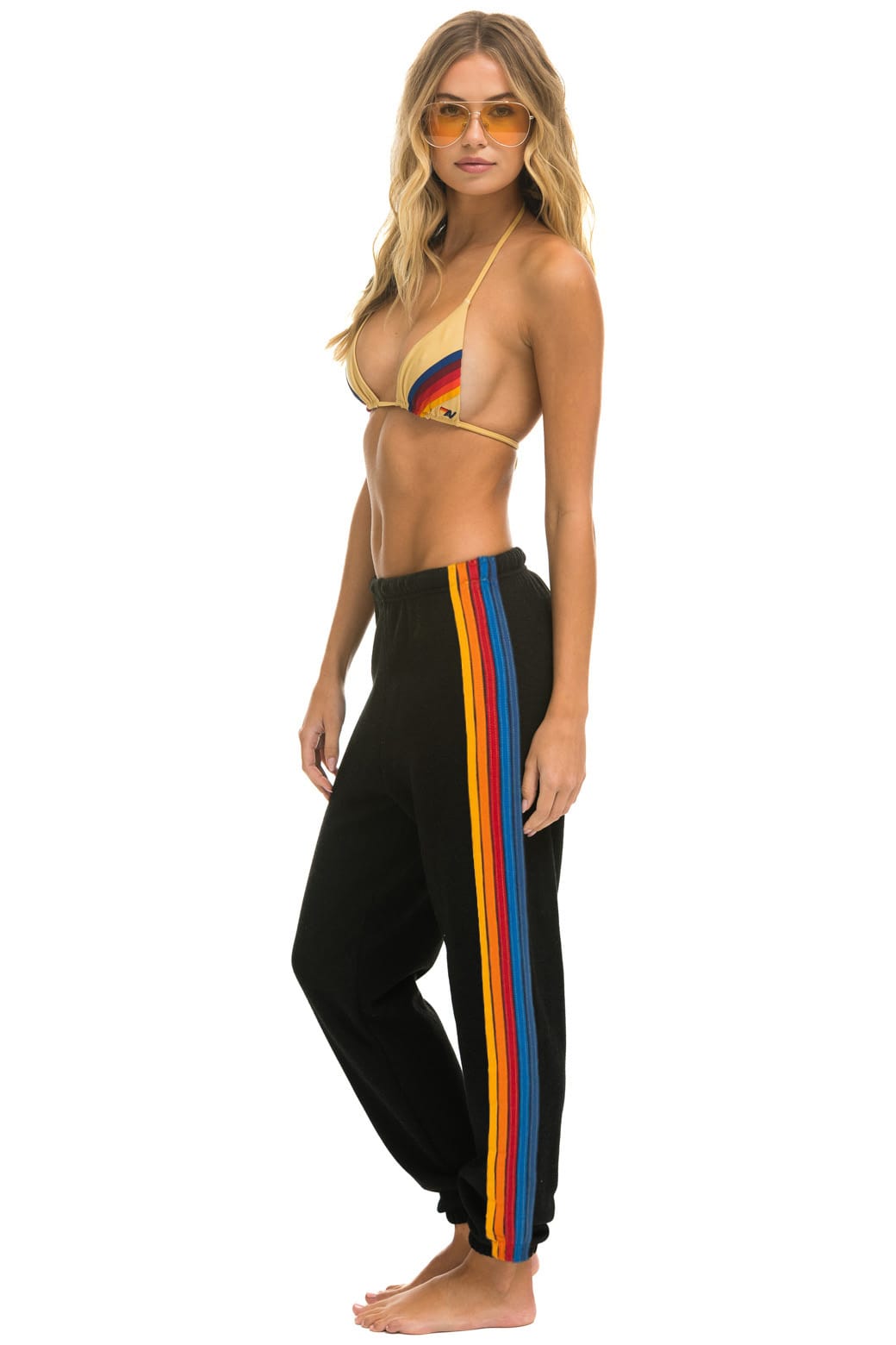 Retro 5 STRIPE SWEATPANTS - BLACK
