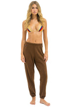 Retro 5 STRIPE SWEATPANTS - CHOCOLATE WHITE NEON
