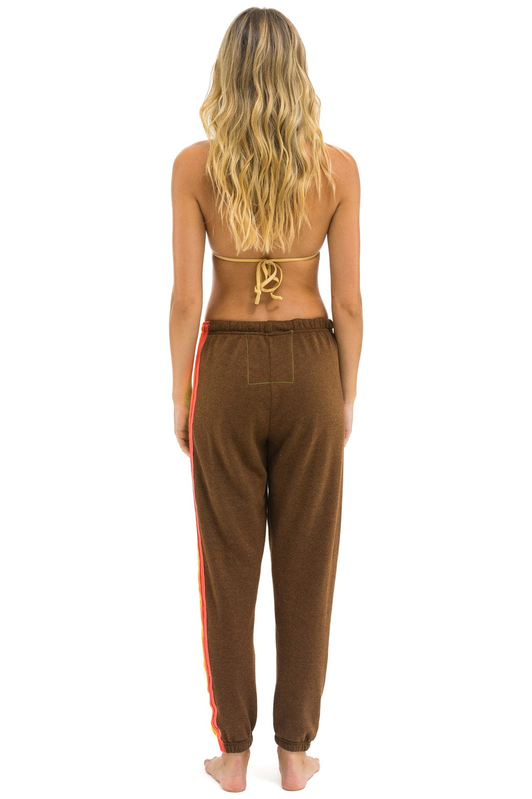 Retro 5 STRIPE SWEATPANTS - CHOCOLATE WHITE NEON