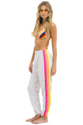 Retro 5 STRIPE SWEATPANTS - DOVE NEON