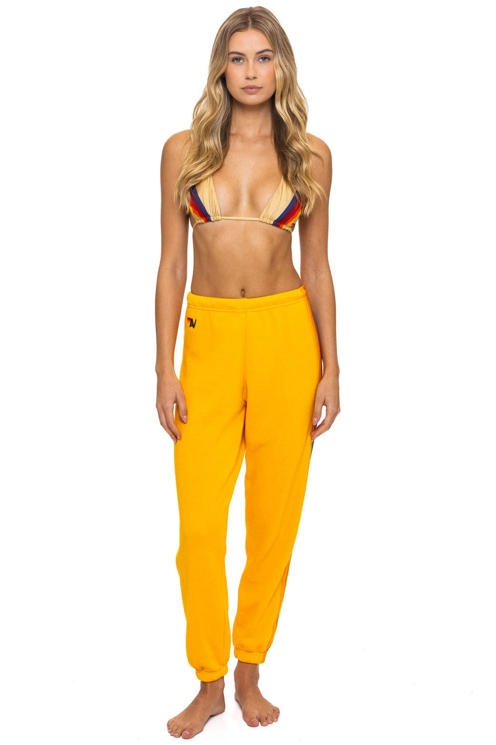Retro 5 STRIPE SWEATPANTS - GOLD