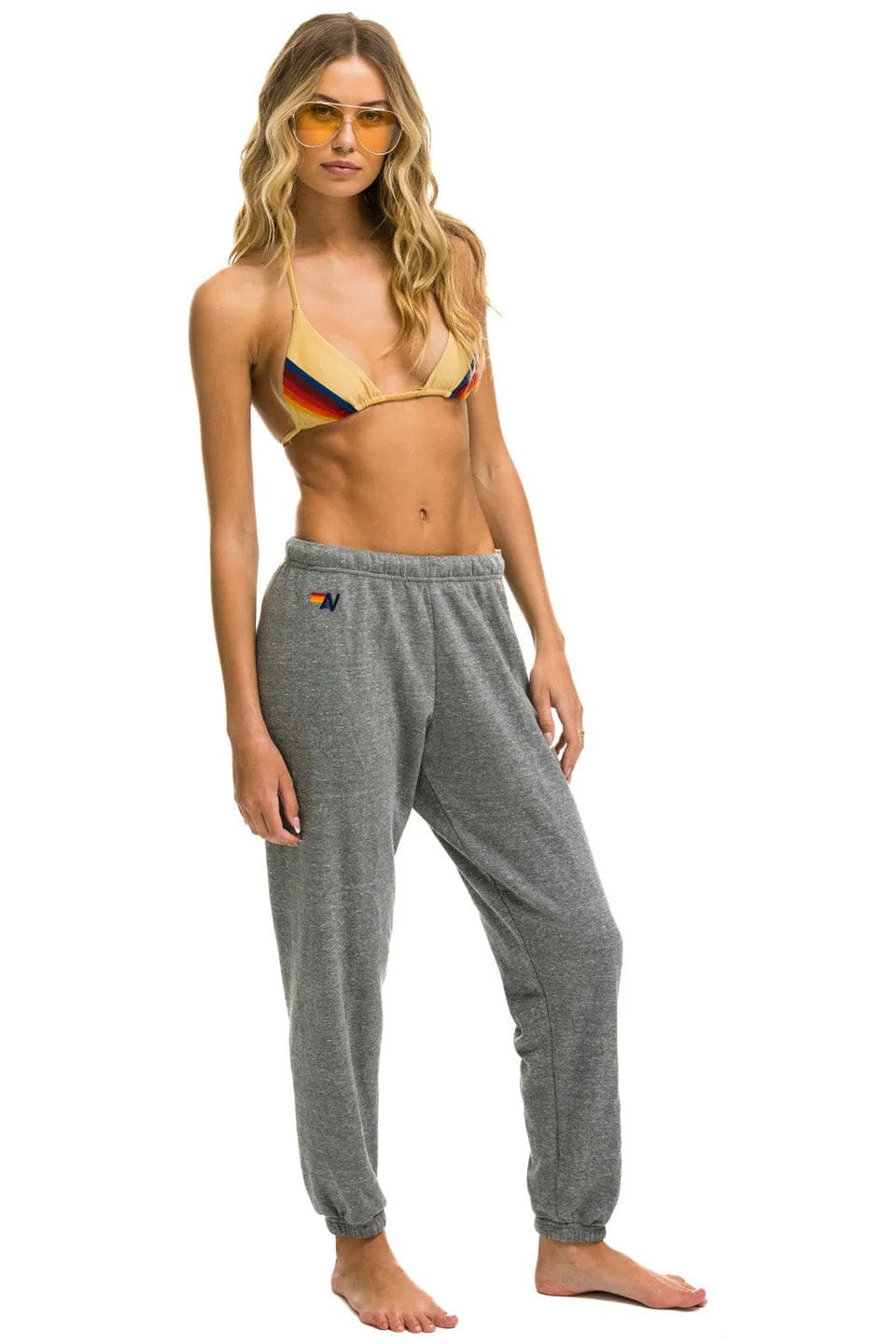 Retro 5 STRIPE SWEATPANTS - HEATHER RAINBOW WHITE