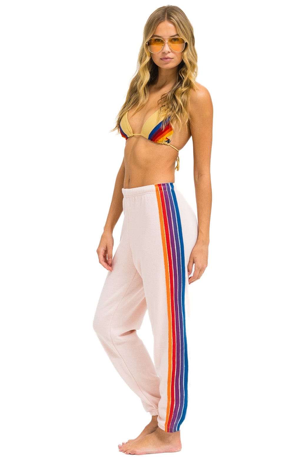 Retro 5 STRIPE SWEATPANTS - LIGHT PINK PURPLE ORANGE