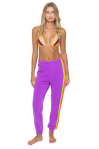 Retro 5 STRIPE SWEATPANTS - MAGENTA YELLOW BLUE