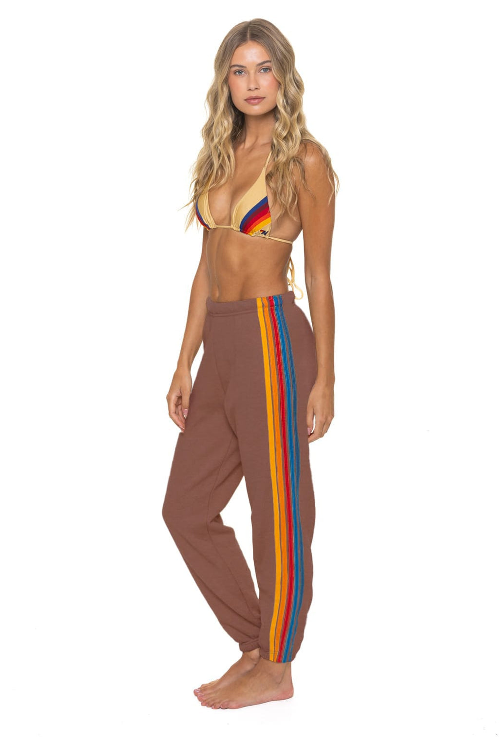 Retro 5 STRIPE SWEATPANTS - MOCHA