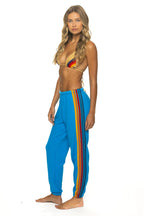 Retro 5 STRIPE SWEATPANTS - NEON BLUE