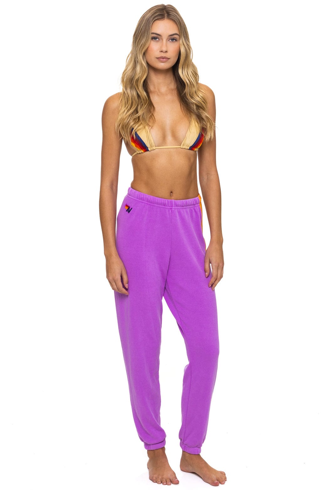 Retro 5 STRIPE SWEATPANTS - NEON PURPLE