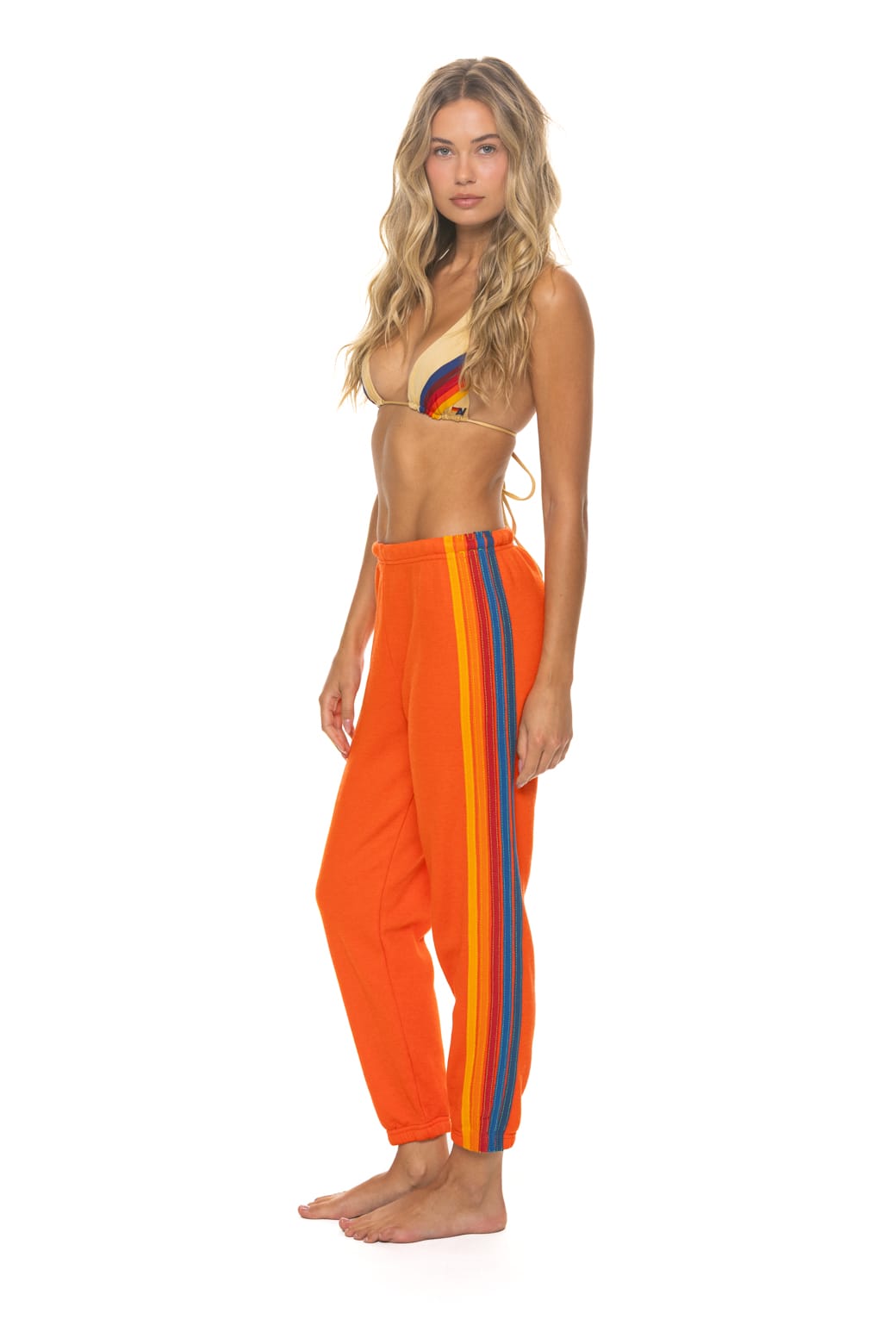 Retro 5 STRIPE SWEATPANTS - ORANGE