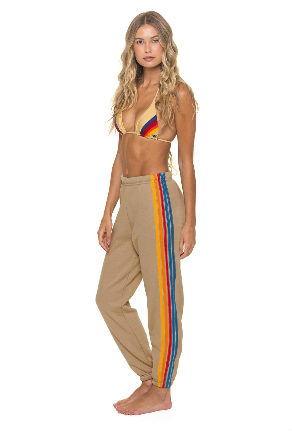 Retro 5 STRIPE SWEATPANTS - TAN