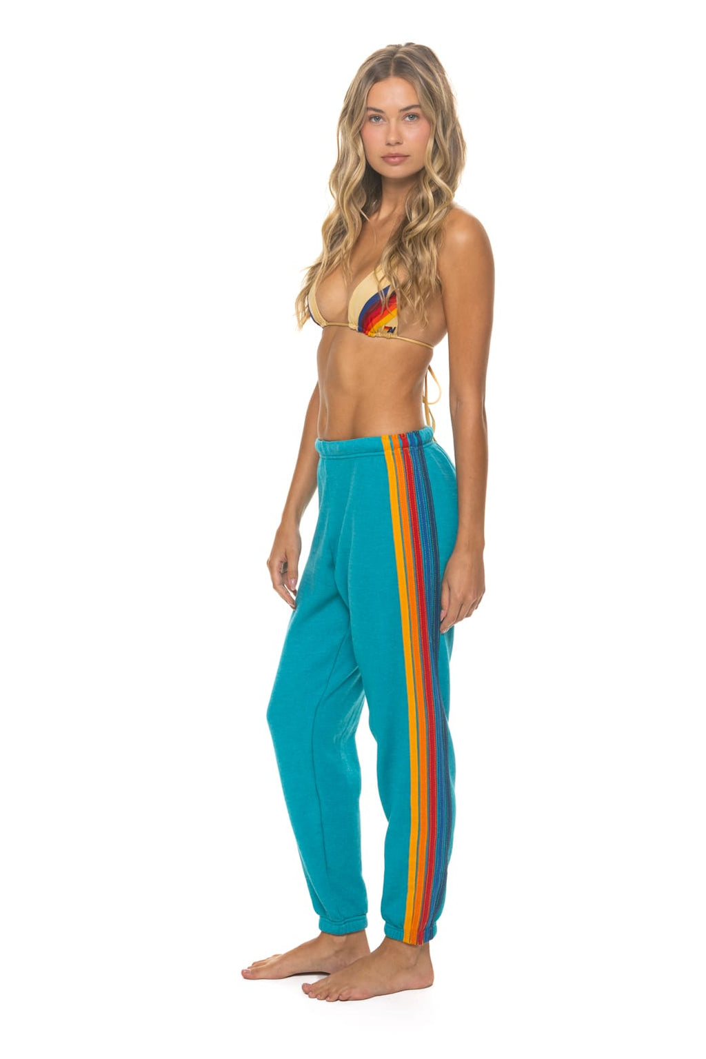 Retro 5 STRIPE SWEATPANTS - TEAL