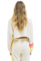 Retro RUGBY STITCH CROPPED CREW SWEATSHIRT RELAXED - VINTAGE WHITE NEON