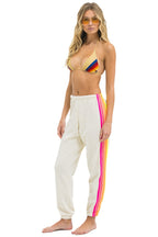Retro 5 STRIPE SWEATPANTS - VINTAGE WHITE NEON