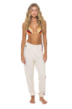 Retro WOMENS 5 STRIPE AMERICA SWEATPANTS - VINTAGE WHITE USA