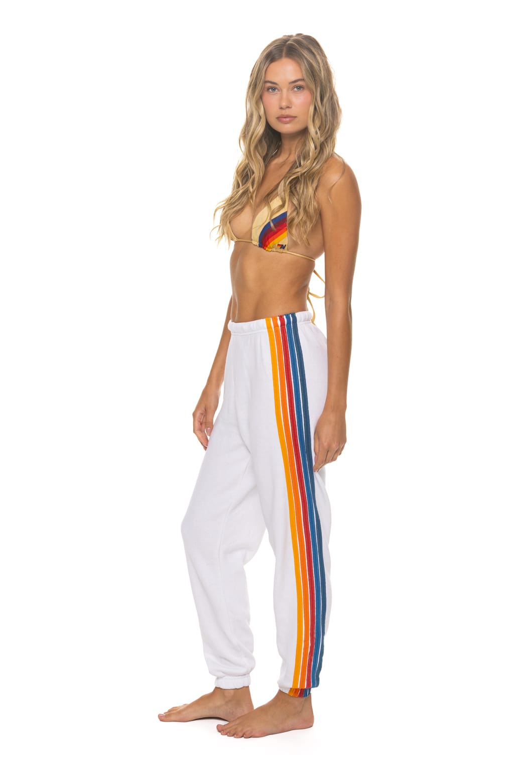 Retro 5 STRIPE SWEATPANTS - WHITE