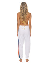 Retro 5 STRIPE SWEATPANTS - WHITE