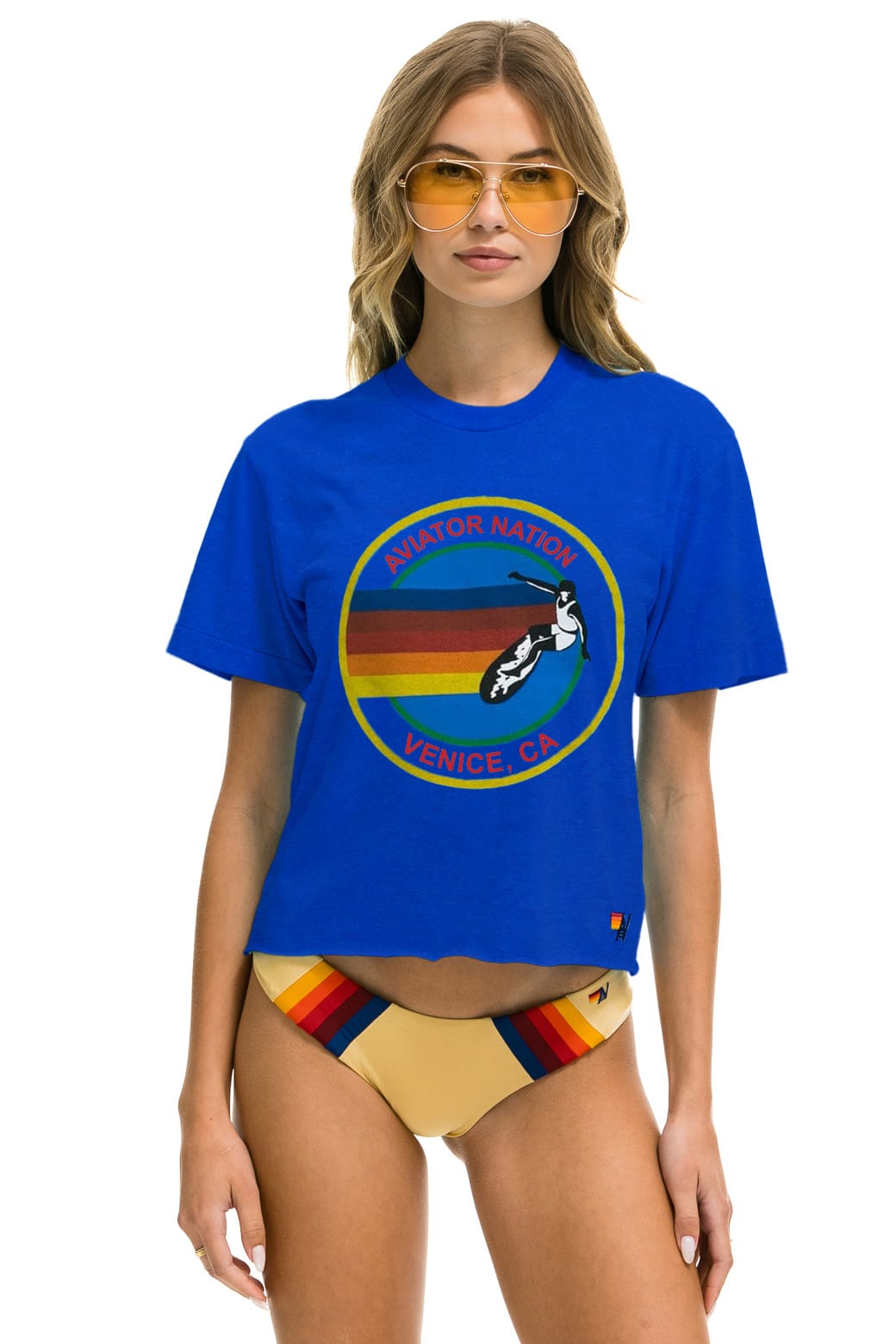 Retro SIGNATURE VENICE BOYFRIEND TEE - ROYAL