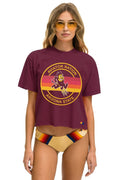 Retro ASU BOLT BOYFRIEND TEE - MAROON