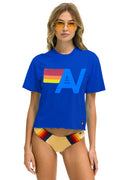 Retro LOGO BOYFRIEND TEE - ROYAL