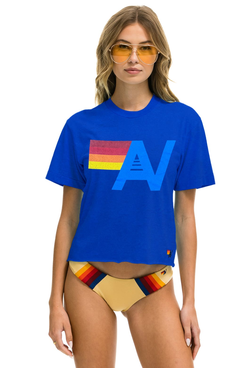 Retro LOGO BOYFRIEND TEE - ROYAL