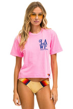 Retro LOS ANGELES WINE & FOOD 2025 BOYFRIEND TEE - NEON PINK