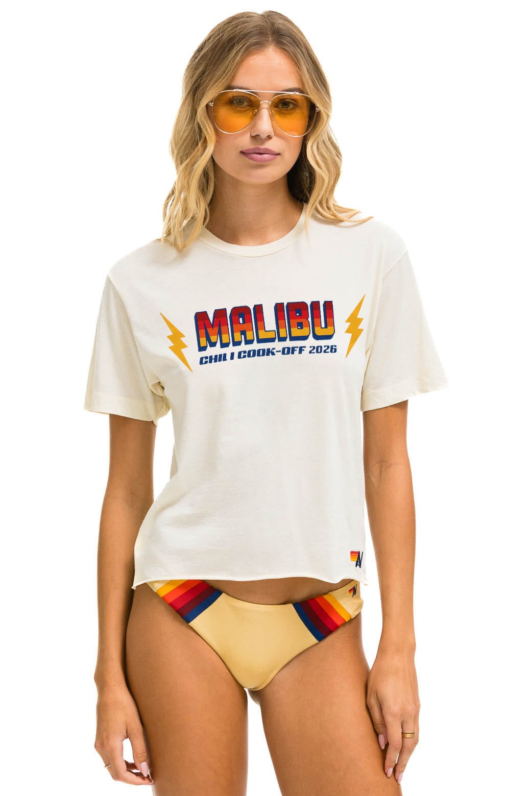 Retro MALIBU CHILI COOK-OFF 2026 BOYFRIEND TEE - VINTAGE WHITE