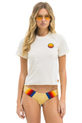 Retro SUNSET PATCH BOYFRIEND TEE - VINTAGE WHITE