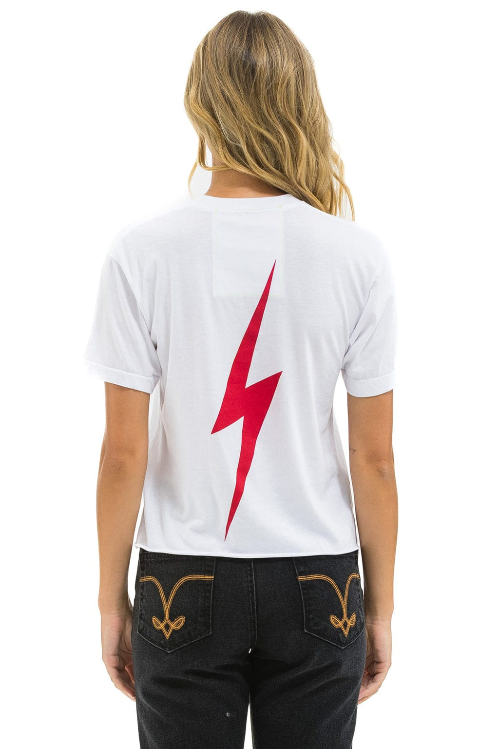Retro TEXAS RANGERS BOLT WOMENS BOYFRIEND TEE - WHITE
