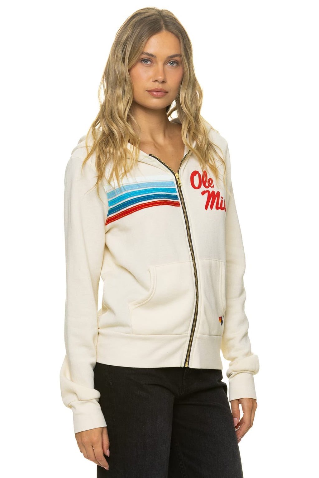 Retro OLE MISS 2026 ZIP HOODIE - VINTAGE WHITE